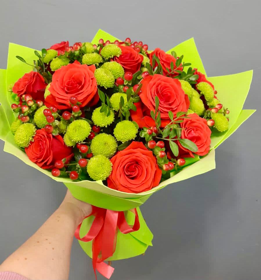 Букет цветов из: Хризантемы и Розы в Краснослободске Республики Мордовия