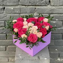 Цветочная композиция из Розы в коробке в Краснослободске Республики Мордовия