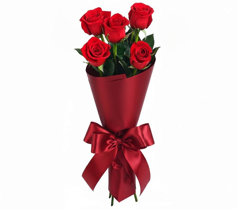 Букет 5 Красных роз Эдлесс Лав в Краснослободске Республики Мордовия