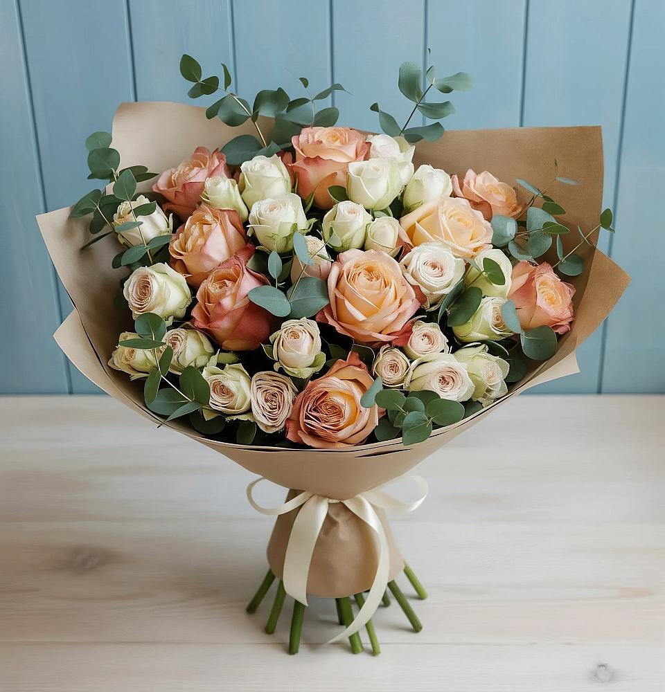 Букет цветов из: Альстромерии и Розы в Краснослободске Республики Мордовия