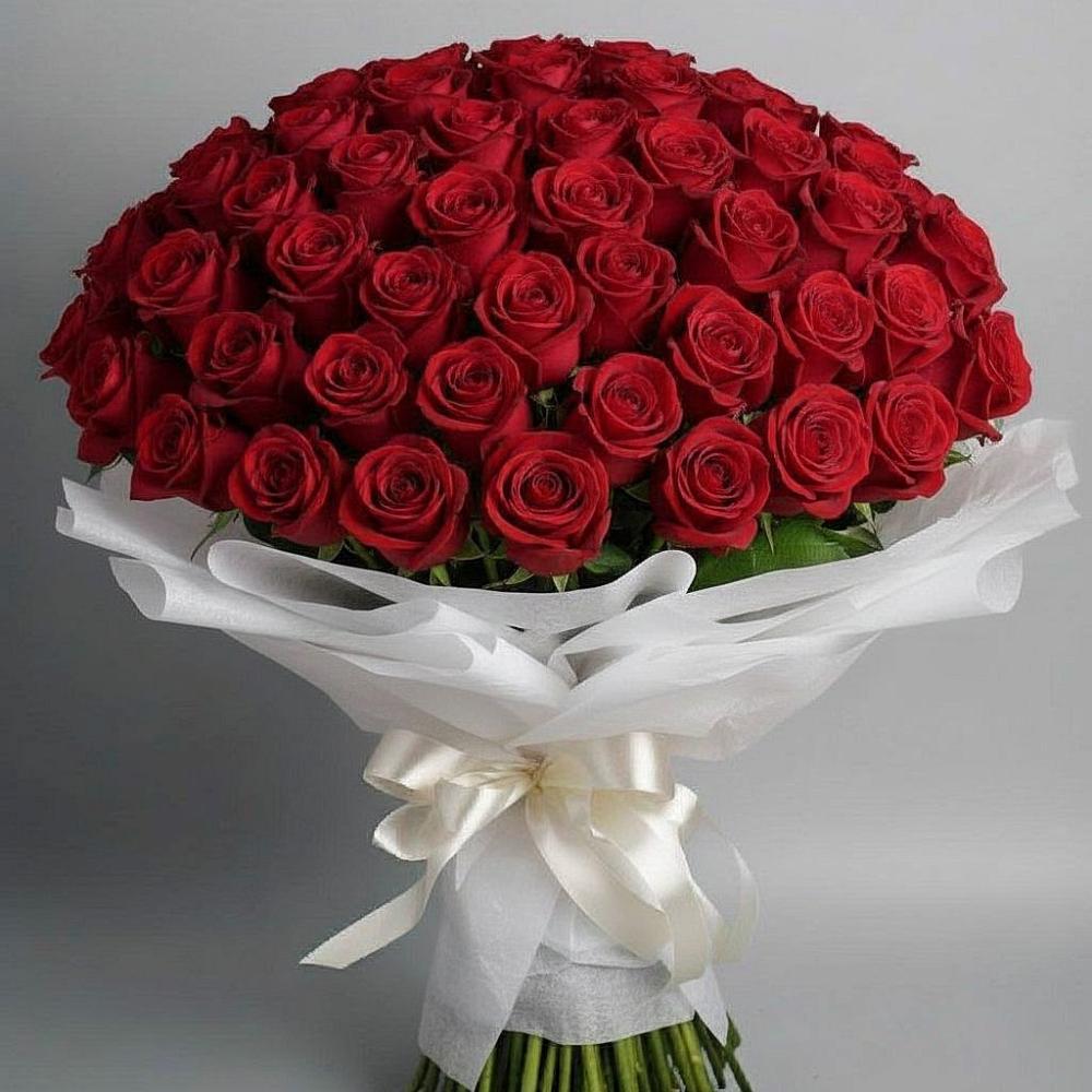 Букет 101 Красная роза Блэк Мэджик в Краснослободске Республики Мордовия