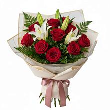 Букет цветов из:  Лилии и Розы в Краснослободске Республики Мордовия