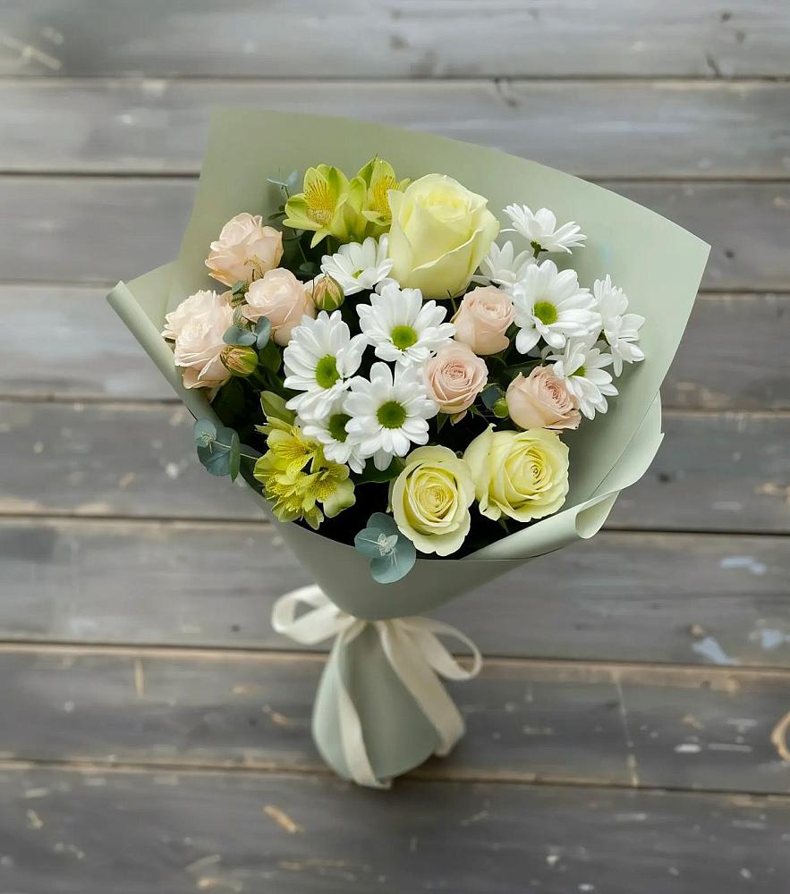 Букет цветов из: Альстромерии, Розы и Хризантемы в Краснослободске Республики Мордовия