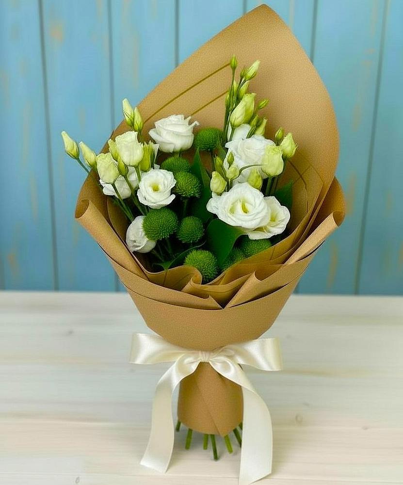 Букет цветов из: Хризантемы и Лизиантусы в Краснослободске Республики Мордовия