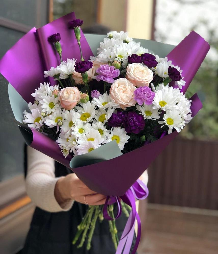 Букет цветов из: Хризантемы, Гвоздики и Розы в Краснослободске Республики Мордовия