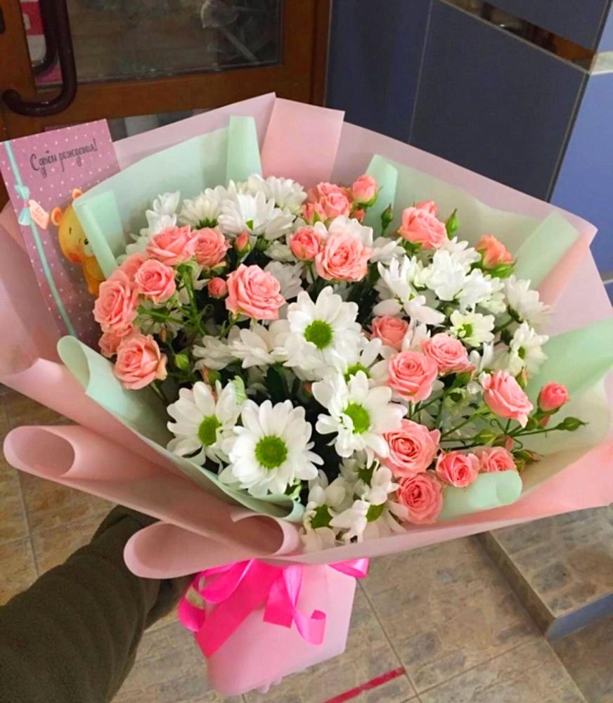 Букет цветов из: Розы и Хризантемы в Краснослободске Республики Мордовия