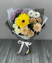 Букет цветов из:  Розы, Герберы и Хризантемы #REPLACE_PRED# Краснослободске Республики Мордовия