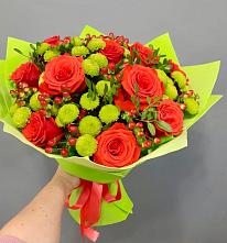 Букет цветов из:  Хризантемы и Розы #REPLACE_PRED# Краснослободске Республики Мордовия