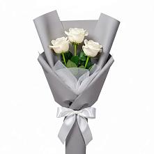 Букет 3 белые розы в Краснослободске Республики Мордовия