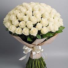 Букет 101 беля роза Белоснежка в Краснослободске Республики Мордовия