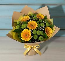 Букет цветов из:  Герберы и Хризантемы в Краснослободске Республики Мордовия