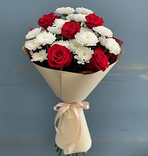 Букет цветов из:  Розы и Хризантемы в Краснослободске Республики Мордовия