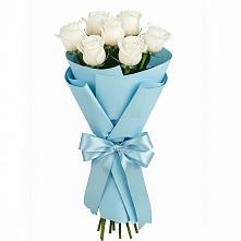 Букет 7 белых роз Проуд в Краснослободске Республики Мордовия