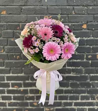 Букет цветов из:  Герберы и Хризантемы в Краснослободске Республики Мордовия