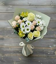 Букет цветов из:  Альстромерии, Розы и Хризантемы в Краснослободске Республики Мордовия