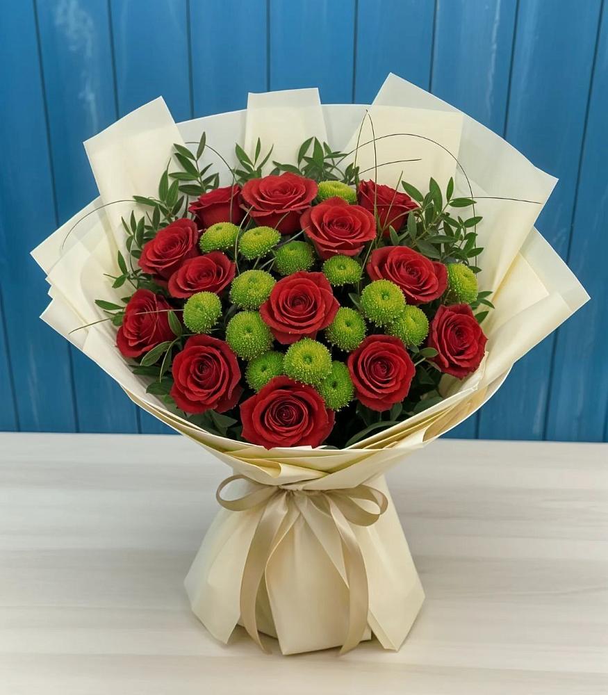 Букет цветов из: Розы и Хризантемы в Краснослободске Республики Мордовия